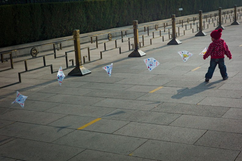Child in Tiananmen Square with Kite, Beijing, China.