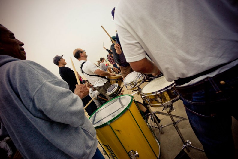 Party on the beach, drums and all, Venice Beach, LA