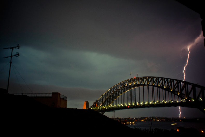 Sydney Harbour Bridge Lightning Storm